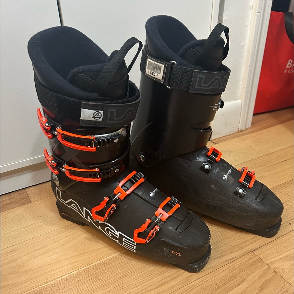 Lange Black Ski Boots with Orange Highlights